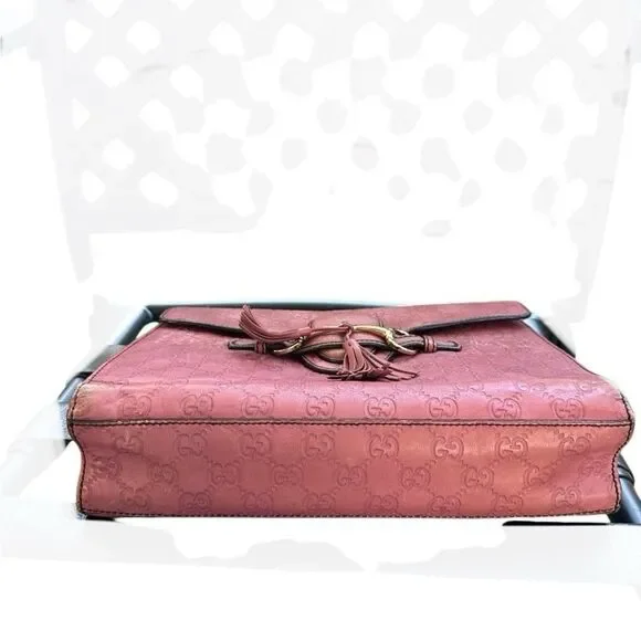 Gucci Pink Leather Emily Clutch with Gold Chain - Picture 4 of 10